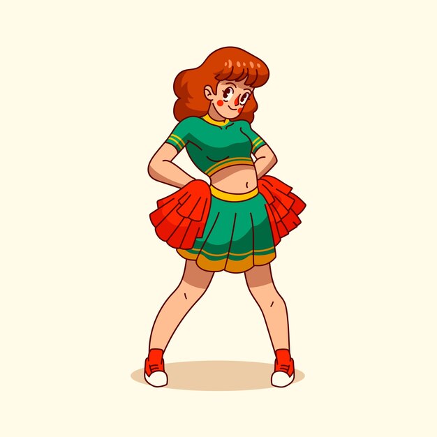 Dibujado a mano ilustración de dibujos animados de animadora