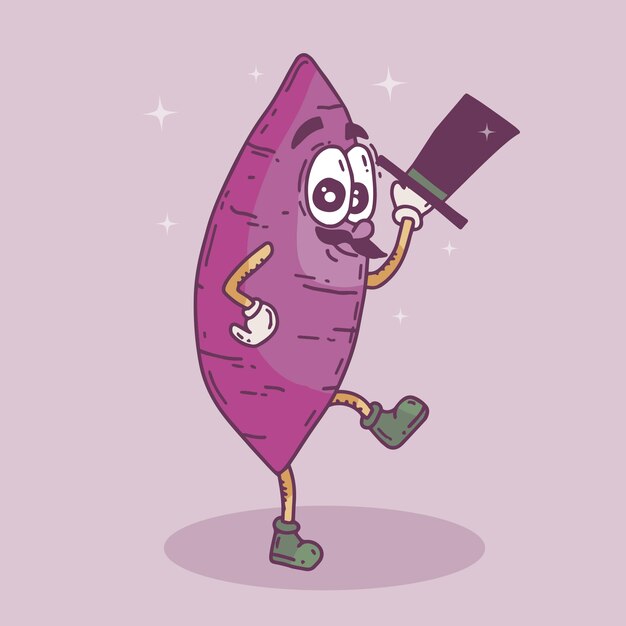 Dibujado a mano ilustración de dibujos animados de batata