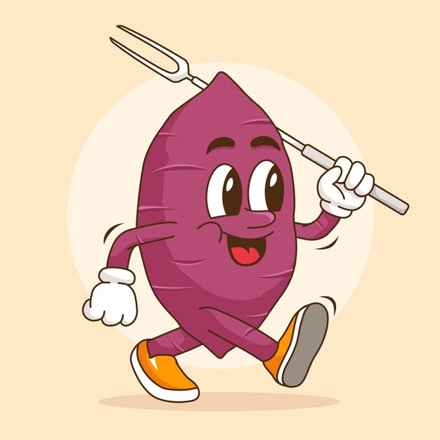 Dibujado a mano ilustración de dibujos animados de batata