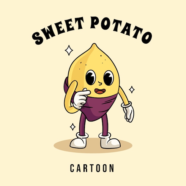 Dibujado a mano ilustración de dibujos animados de batata