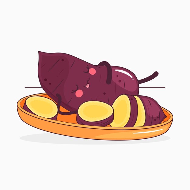 Dibujado a mano ilustración de dibujos animados de batata