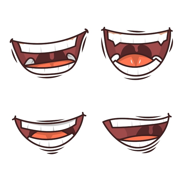 Vector gratuito dibujado a mano ilustración de dibujos animados de boca abierta