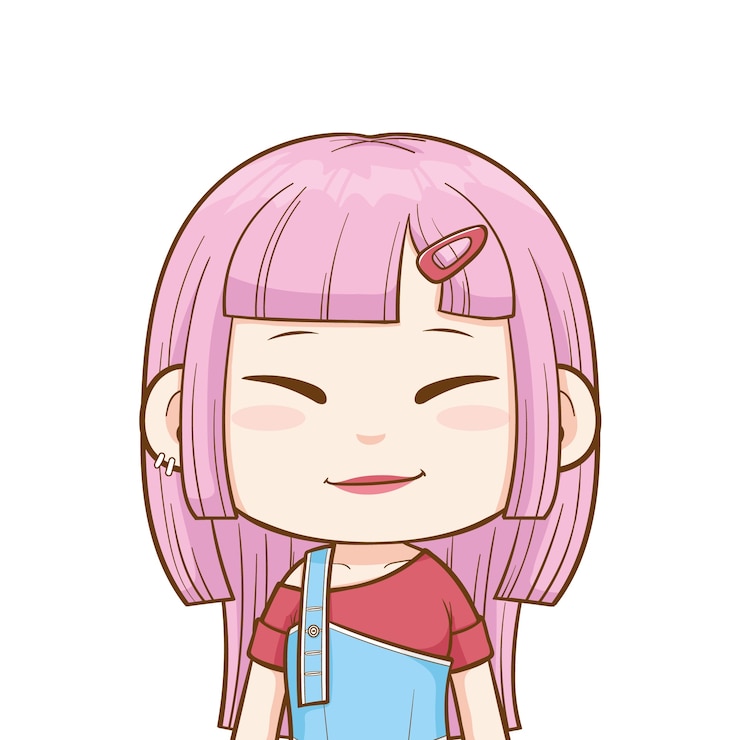 Vector gratuito dibujado a mano ilustración de dibujos animados de cara asiática