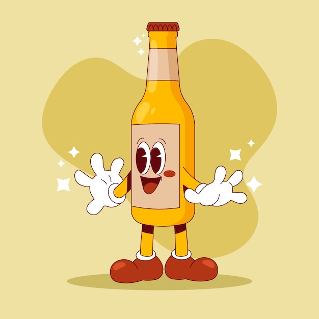 Dibujado a mano ilustración de dibujos animados de cerveza