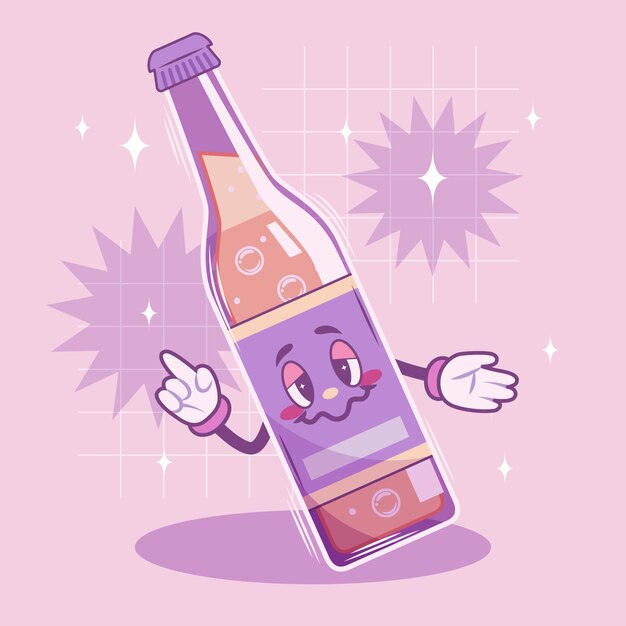 Dibujado a mano ilustración de dibujos animados de cerveza