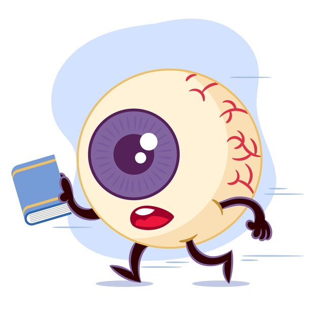 Dibujado a mano ilustración de dibujos animados de globo ocular