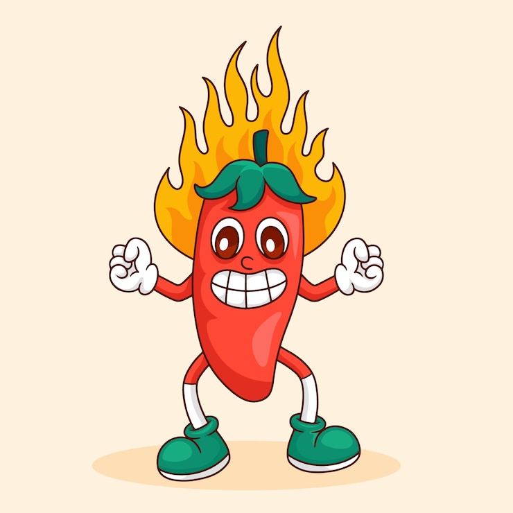 Vector gratuito dibujado a mano ilustración de dibujos animados de jalapeño