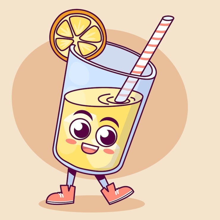 Vector gratuito dibujado a mano ilustración de dibujos animados de limonada