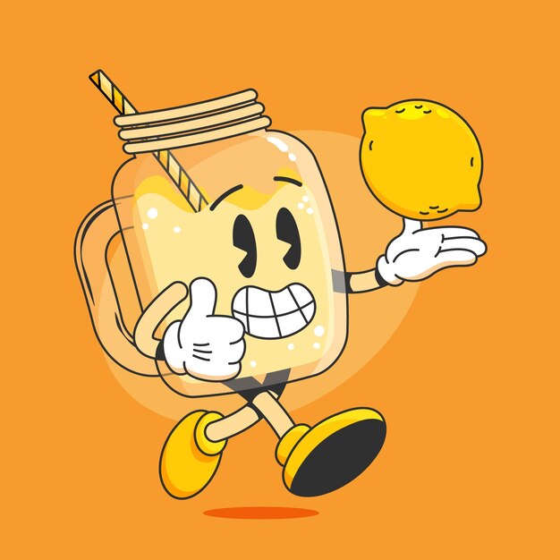 Dibujado a mano ilustración de dibujos animados de limonada