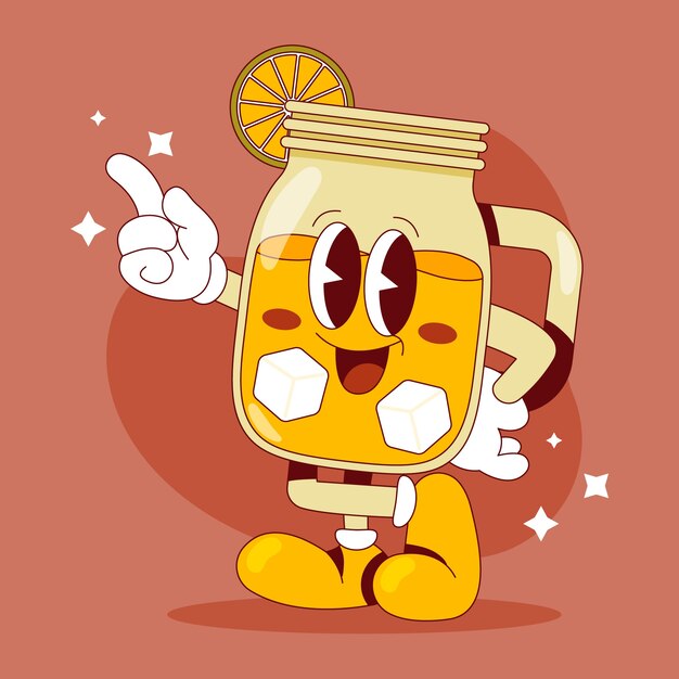 Dibujado a mano ilustración de dibujos animados de limonada