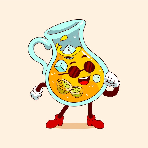 Dibujado a mano ilustración de dibujos animados de limonada