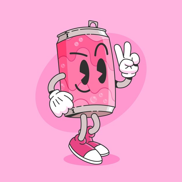 Dibujado a mano ilustración de dibujos animados de refresco
