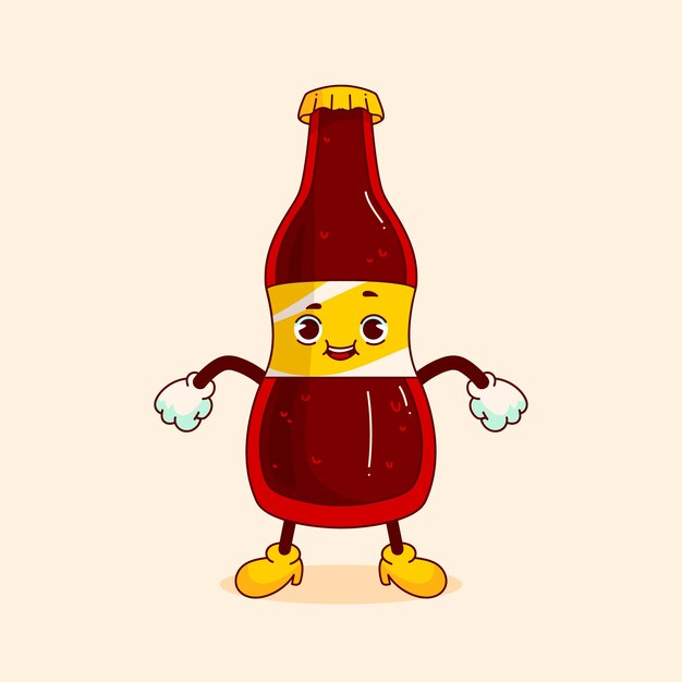 Dibujado a mano ilustración de dibujos animados de refresco