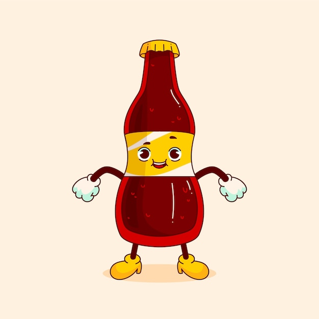 Dibujado a mano ilustración de dibujos animados de refresco