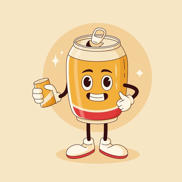 Dibujado a mano ilustración de dibujos animados de refresco