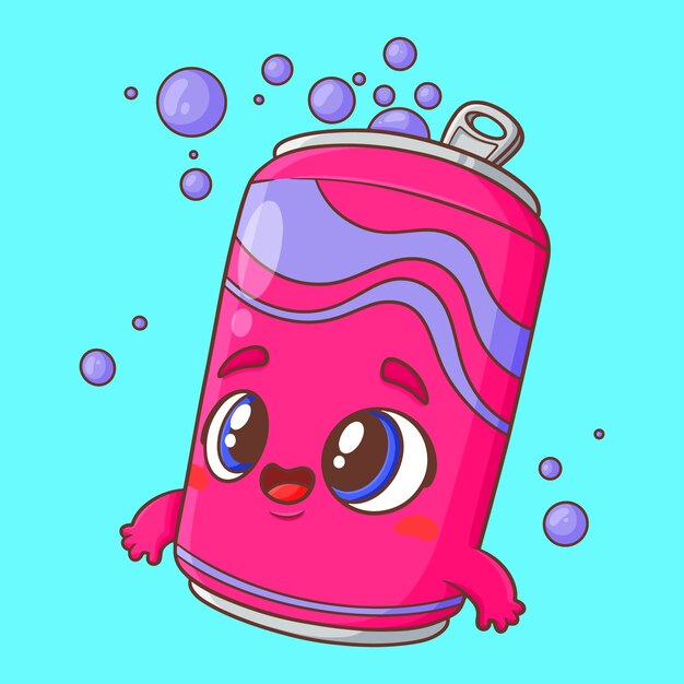 Dibujado a mano ilustración de dibujos animados de refresco
