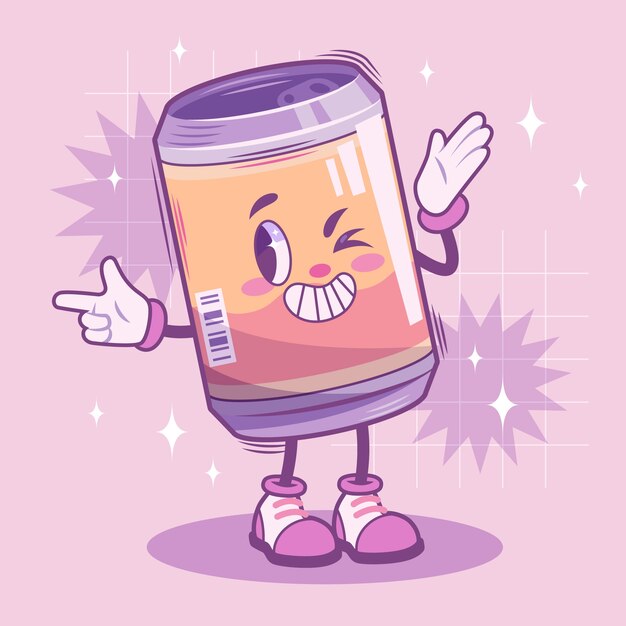 Dibujado a mano ilustración de dibujos animados de refresco