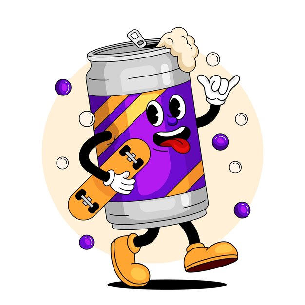 Dibujado a mano ilustración de dibujos animados de refresco