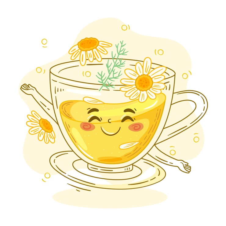 Vector gratuito dibujado a mano ilustración de dibujos animados de té