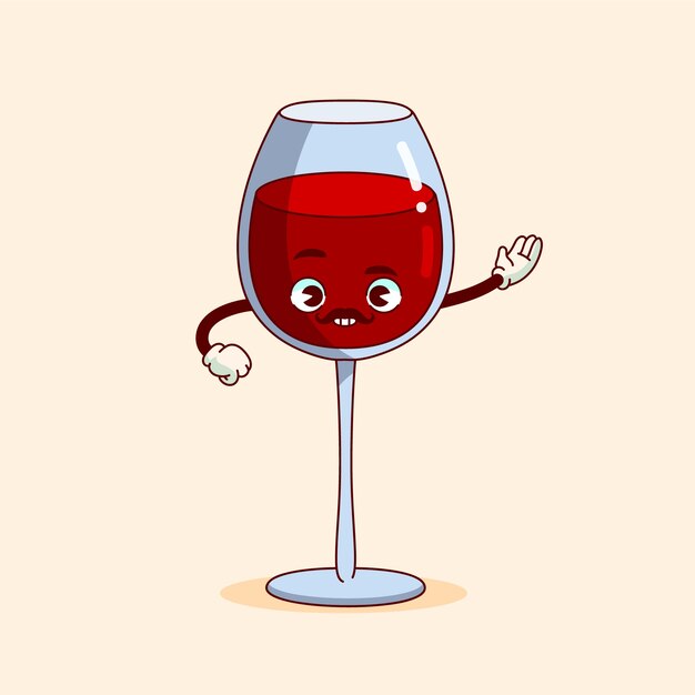 Dibujado a mano ilustración de dibujos animados de vino