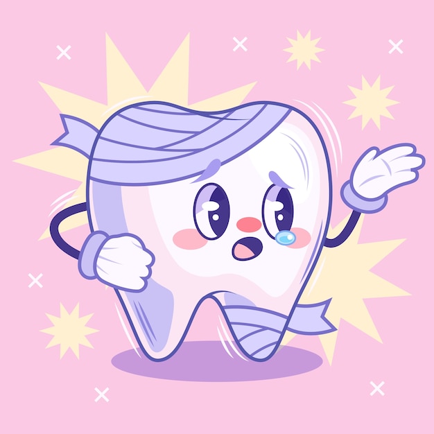 Vector gratuito dibujado a mano ilustración de dientes malos