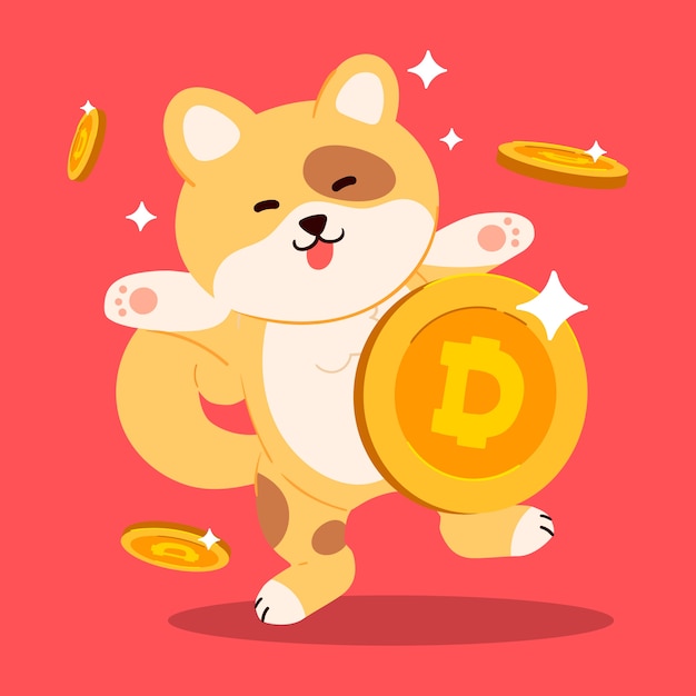 Vector gratuito dibujado a mano ilustración dogecoin