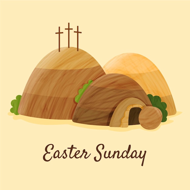 Vector gratuito dibujado a mano ilustración de domingo de pascua