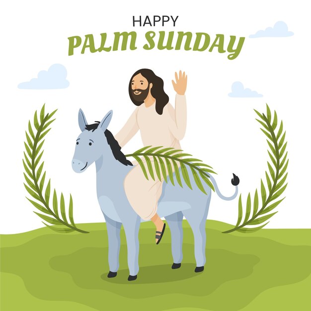 Dibujado a mano ilustración de domingo de ramos