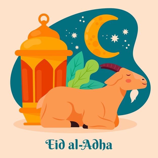 Dibujado a mano ilustración de eid al-adha