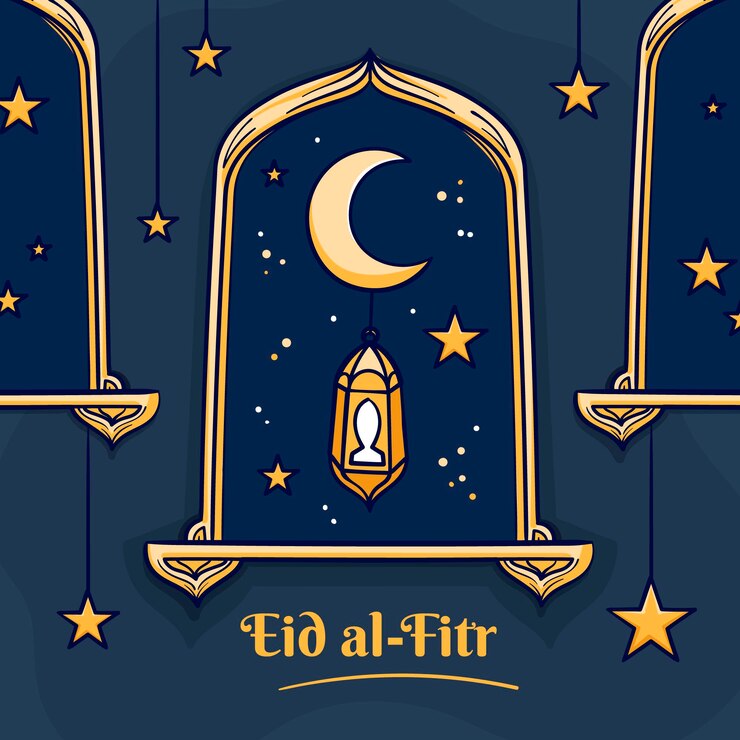Vector gratuito dibujado a mano ilustración de eid al-fitr