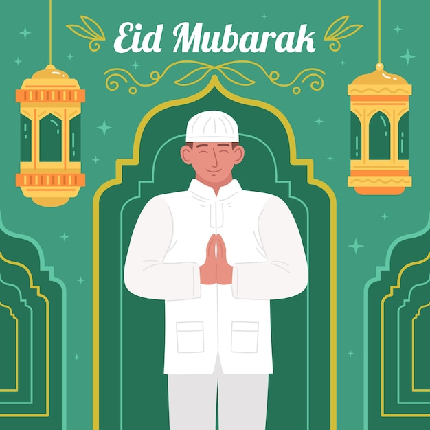 Dibujado a mano ilustración de eid al-fitr