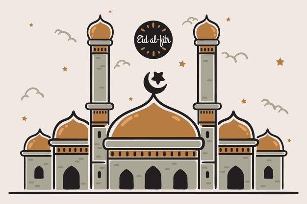 Dibujado a mano ilustración de eid al-fitr