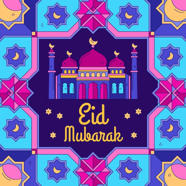 Dibujado a mano ilustración de eid al-fitr