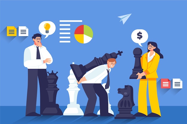 Dibujado a mano ilustración estrategia empresarial