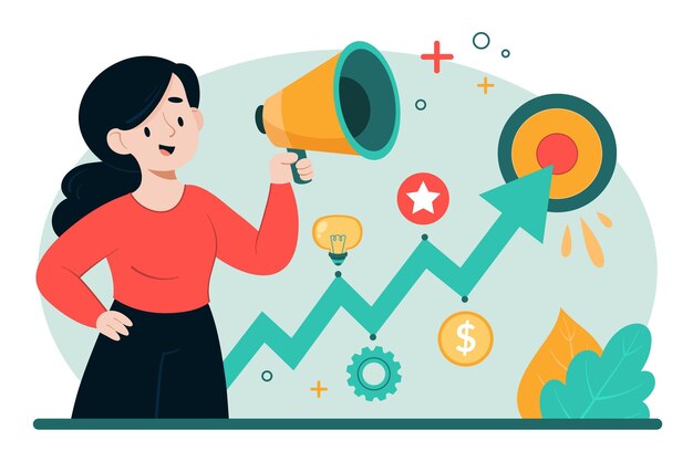 Dibujado a mano ilustración estrategia empresarial
