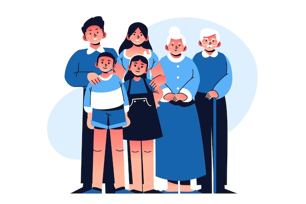 Dibujado a mano ilustración familiar