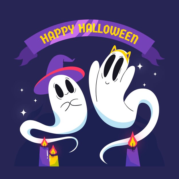 Dibujado a mano ilustración de fantasma de halloween
