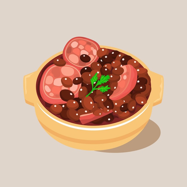 Vector gratuito dibujado a mano ilustración de feijoada