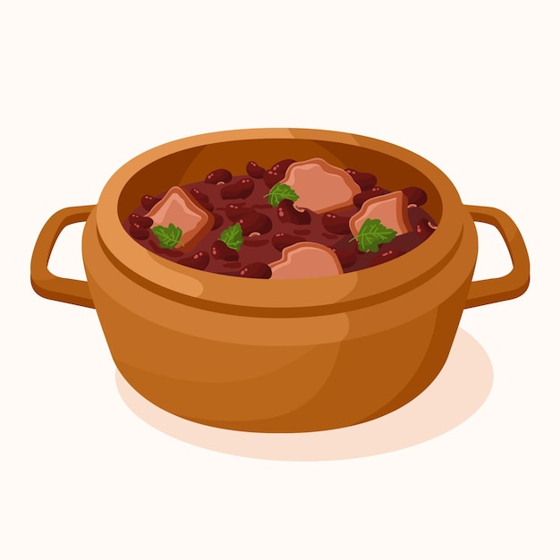 Dibujado a mano ilustración de feijoada