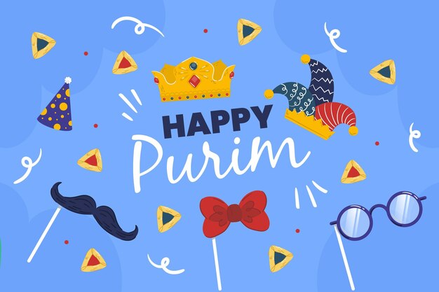 Dibujado a mano ilustración de feliz día de purim