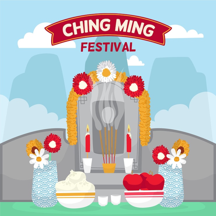 Vector gratuito dibujado a mano ilustración de festival de ching ming