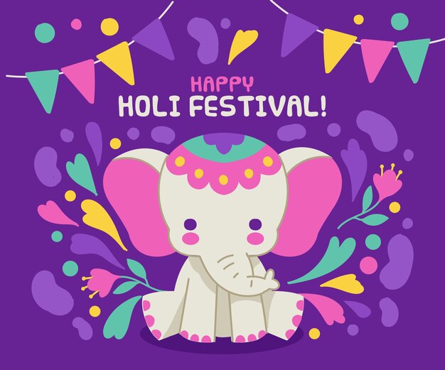 Dibujado a mano ilustración del festival holi