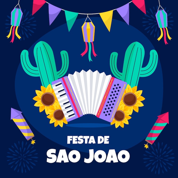 Vector gratuito dibujado a mano ilustración de fiestas juninas
