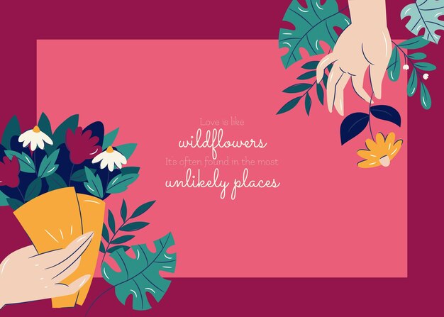 Dibujado a mano ilustración de fondo del día de San Valentín