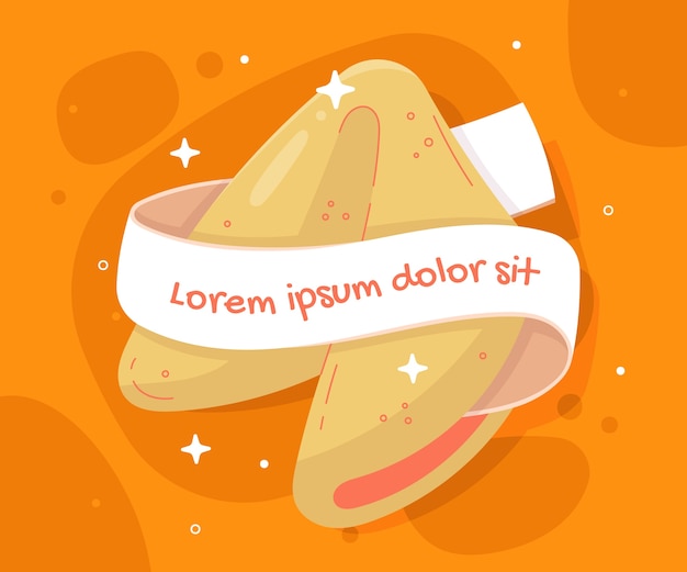 Vector gratuito dibujado a mano ilustración de galleta de la fortuna de diseño plano