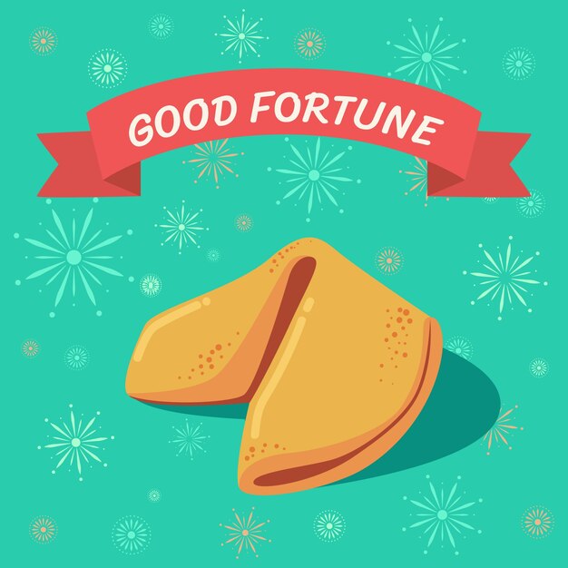 Dibujado a mano ilustración de galleta de la fortuna