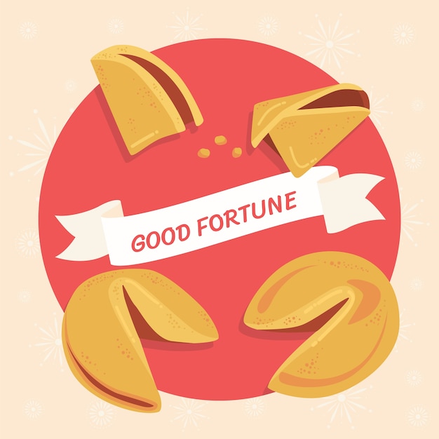 Vector gratuito dibujado a mano ilustración de galleta de la fortuna