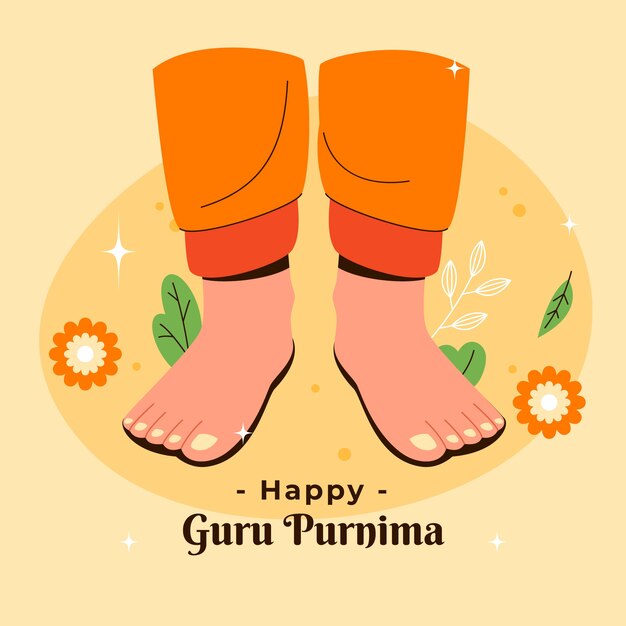 Dibujado a mano ilustración de guru purnima