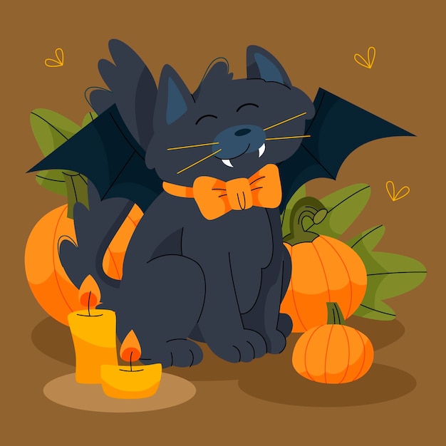 Vector gratuito dibujado a mano ilustración de halloween plana