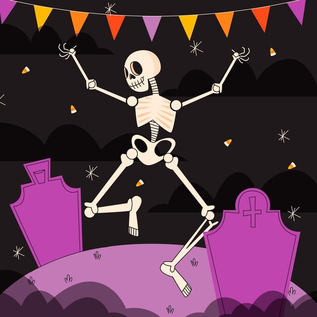 Dibujado a mano ilustración de halloween plana